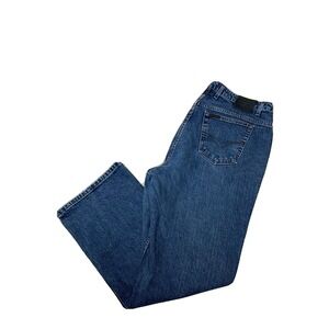 HARLEY DAVIDSON Women Jeans Tag 22 Approx 42x31 Bootcut Blue Denim Pants‎